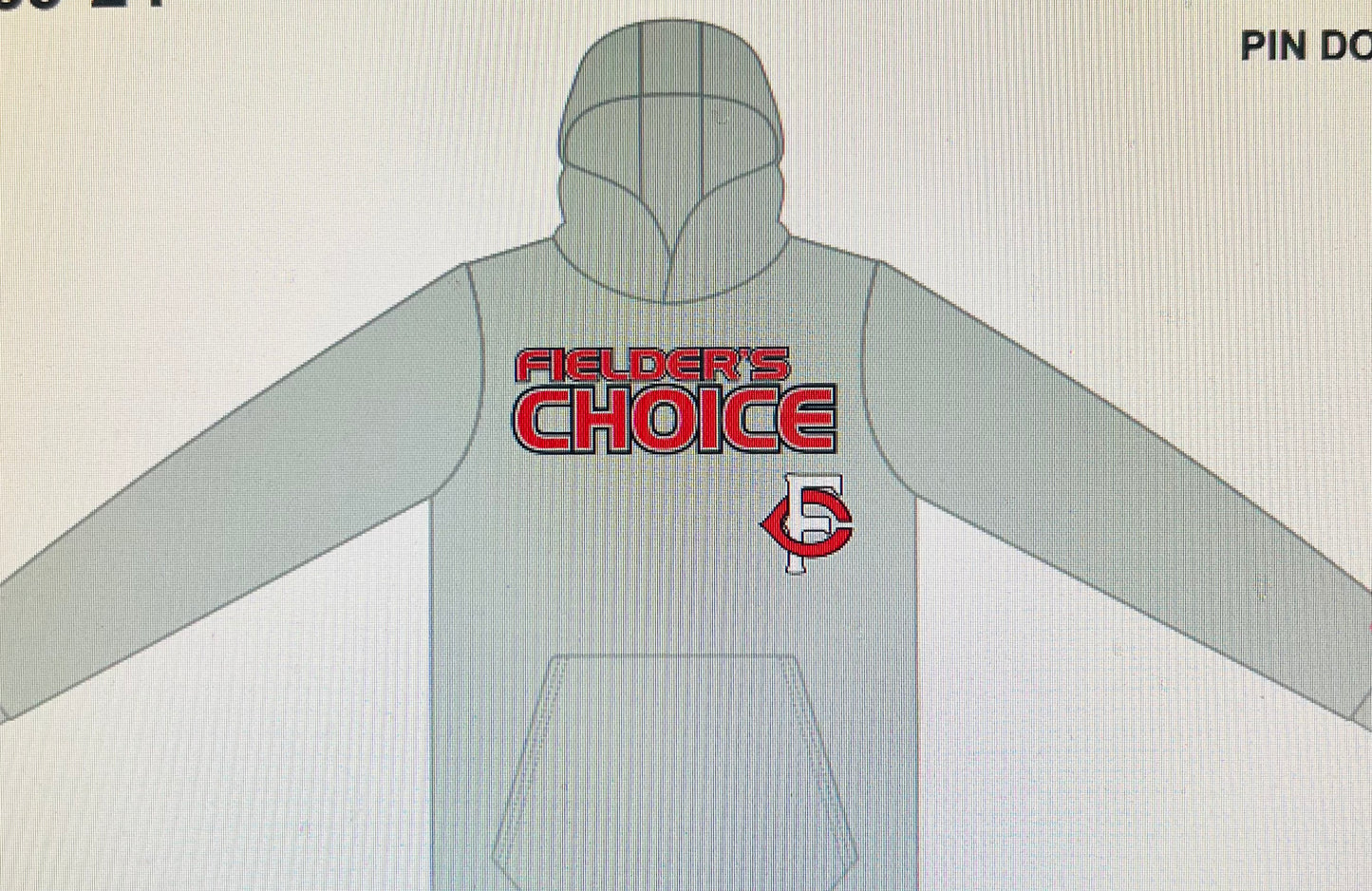 Fielder Choice Hoodie Grey