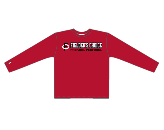 Red Fielder's Choice Long Sleeve Tee